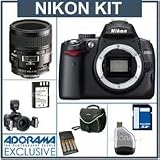 Nikon D5000 DX-Format SLR Camera Dental Kit - Deluxe Version - with Nikon 60mm f/2.8D AF Micro Lens, Nikon R1C1 Wireless Close-up Speedlight, Spare EN-EL9 Type Battery, AA NiMH Batteries w/Charger, 8GB SD Memory Card, Card Reader, Backpack / Shoulder Bag
