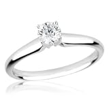 Certified Colorless Diamond Solitaire Ring 3/8ct