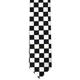 CHECKERED BLACK & WHITE MEN'S SLIM NECKTIE