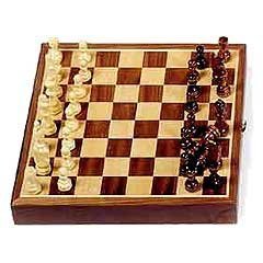 Travel Magnetic Walnut Chess Set