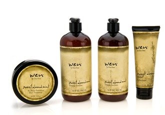 WEN Hair care systems:WEN BY CHAZ DEAN 90 DAY SWEET ALMOND MINT CONDITIONERS X2 (16 OZ),RE MOIST MASK INTENSIVE HAIR TREATMENT (4 OZ) AND STYLING CREME (4 0Z) 90 DAY SUPPLY Images