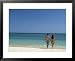 Couple Walking on Sandy Beach, Chapera Island (Contadora), Las Perlas Archipelago, Panama People Framed Art Poster Print by Sergio Pitamitz, 31x25
