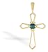 14K Yellow Gold Round Created Alexandrite Cross Pendant