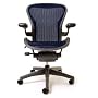 Aeron Chair - Basic by Herman Miller - Graphite Frame - Sapphire Classic Size C (Large)