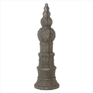 Ceramic Finial in Dark Rustic Stone [Set of 2]