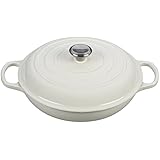 Le Creuset Signature Enameled Cast-Iron 3-3/4-Quart Round Braiser, White