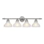Royce Lighting RV800/4-12 Fairlawn Four-Light Vanity Brushed Steel with White Alabaster Globes