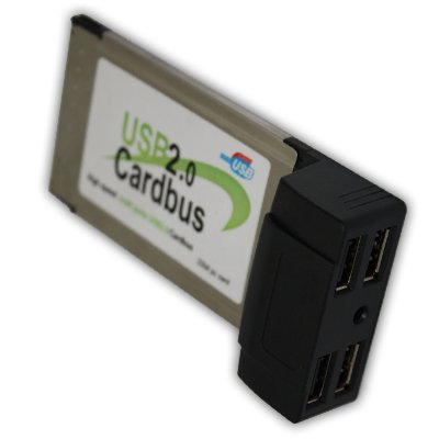4 Port USB 2.0 PCMCIA Cardbus Card 3.3mm Type I for Laptop/Notebook