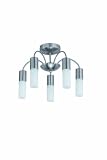 Produkt-Bild: Trio 672710507 Energiespar-Deckenleuchte / Nickel matt / Glas opal matt / inklusiv 5 x E14 9 W 2U / Durchmesser 40 cm / H&ouml;he 30 cm