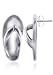 Sterling Silver Flip Flop 0.5" x 0.25" Stud Back Post Earrings