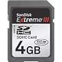 SanDisk 4 GB Extreme III SDHC Card (SDSDRX3-4096-A21, Retail Package)