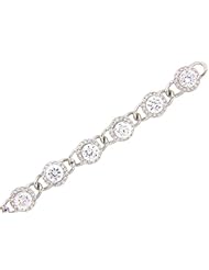 Sterling Sliver Glimmering Clear Cubic Zirconia Stones Bracelet. Rhodium Plated With A Lobster Clasp Lock. Gift Boxed.