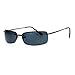 SA106 Mens Narrow Rectangular Rimless Light Snug Sunglasses Brown Black