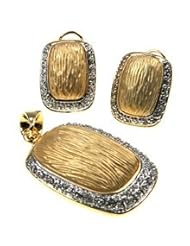 Gold Plated Earrings and Pendant Set