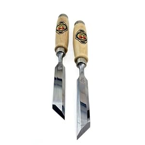 Click here to buy Two Cherries 500-1920 Pair of 20mm Two Cherries Skew Bevel Wood Chisels.