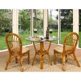 Boca Rattan 104011-3pcs Antigua 3 Piece Cafe Set includes 2 Side Chairs and Cafe Table in Royal Oak