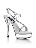 Silver Rhinestone Platform Sandal - 9