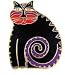 Jewelry : Clearly Charming Mythical Cat Gold Pin by Laurel Burch ( cat jewelry, kitten, kitty, feline, animal)