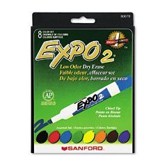 Childrens Toyshop  Toys : Sanford(R) EXPO2(R) Low-Odor Dry-Erase Markers, Chisel Point, Assorted Colors, Pack of 8