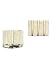 Men's Sterling Silver and Solid 14k 3-line Gold Cufflinks
