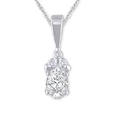 APRIL Birthstone Pendant 6mm X 4mm Diamond & White Topaz Pendant