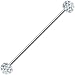 14 Gauge Clear Crystal Ferido Ball Industrial Barbell