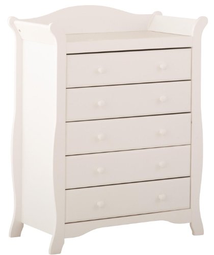 Stork Craft Aspen 5 Drawer Chest, White