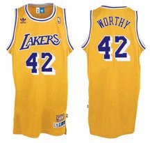 James Worthy Jersey: adidas Gold Throwback Swingman #42 Los Angeles Lakers Jersey