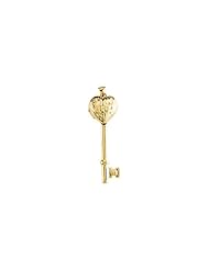 46.50 mm X 15.00 mm Key Heart Locket with Diamond Cut Pattern in 14K Yellow Gold