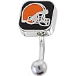 National Football League Logo Top Mount Curved Belly Ring - Cleveland Browns