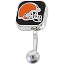 NFL Logo TOP Mount CURVED Belly Ring - Cleveland Browns