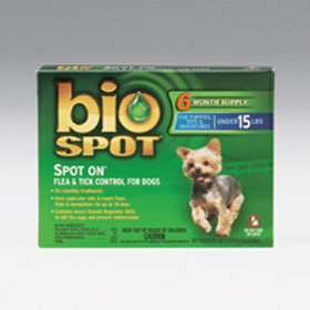 Farnam Bio Spot Spot On Flea & Tick Control (for Puppies & Dogs Under 15 lbs. - 6 Month Supply)