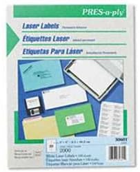 PRES-a-ply 30601 Laser Address Labels, 1 x 4, White, 2000/Box
