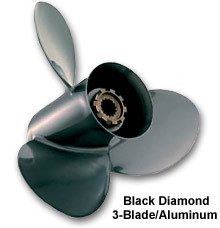 Quicksilver Black Diamond Propeller, 23x14R, Black
