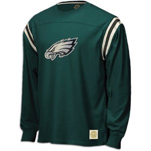 Philadelphia Eagles Retro Sport Long Sleeve Logo Applique Jersey Crew