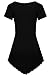 Meaneor Women's Round Neck Short Sleeve Lace Hem Solid Tunic Top Shirts