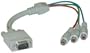 HD15 (VGA) Male to RCA x 3 Female, D / Shield, (HD15 to Component Video) Adaptor, 1 ft -- Not For Computer Use
