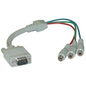 HD15 (VGA) Male to RCA x 3 Female, D / Shield, (HD15 to Component Video) Adaptor, 1 ft — Not For Computer Use