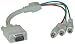 Buy Components - HD15 (VGA) Male to RCA x 3 Female, D / Shield, (HD15 to Component Video) Adaptor, 1 ft -- Not For Computer Use
