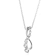 Sterling Silver Created White Sapphire Infinity Pendant W/18 Box Chain