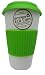 Uptown Eco Cups, Eco Friendly Reusable Coffee Cup, With Reusable Rubber Lid, GREEN, Holds 16 Oz