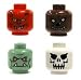 LEGO Minifigures Monster Heads 4 Pack – Demon, Werewolf, Frankenstein/Troll, Evil Skeleton
