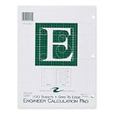 Engineering Pad,5"x5" Quad,3HP,200 Shts,11"x8-1/2",Green (ROA95589) Category: Design Paper