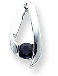 14K White Gold Sapphire Slide Pendant Jewelry New