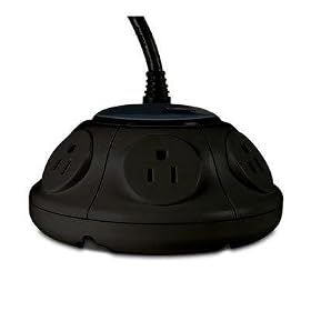 Ezgear EzSpace UFO UFO-SP6A-BL 6-Outlet Surge Protector (Black)