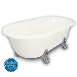 American Bath Factory B1-3700-BB-DM3-M2-15-SN-C1-CD Madeline Double Ended Clawfoot Bathtub in Bisque