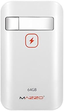 MAZZO® PowerDrive - Portable Power Charger and 64GB Flash Drive Combo for iPhone 6 Plus, iPhone 6, iPhone 5s, iPhone 5, iPad mini1, 2, 3, iPod Touch with Lightning/30-Pin Connector (White)
