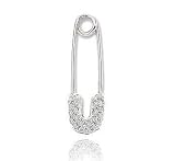 1/6 Carat Diamond Safety Pin 14k White Gold Pin