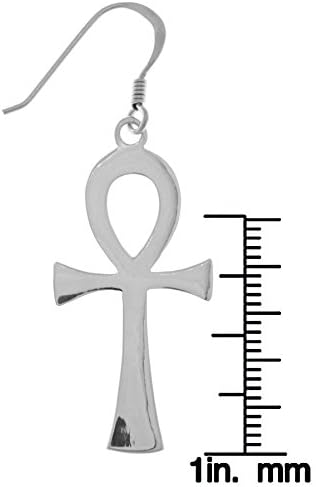 Jewelry Trends Silver Plated Bronze Ankh Egyptian Cross Dangle Earrings