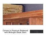 Wine Cellar Innovations Premium Redwood with Midnight Black Stain Base and Crown for Straight Corner
